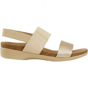 NEW MUNRO women's pisces leather backstrap sandal in gold/oro lux